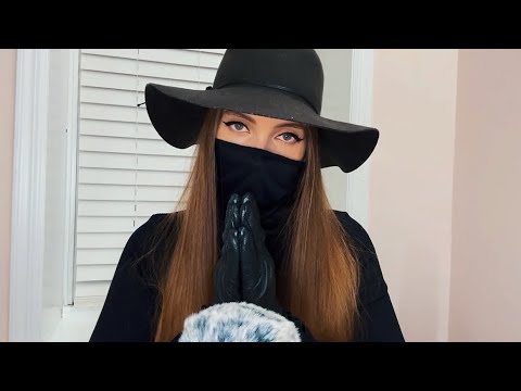 ASMR sounds leather gloves,sticky,crinkly,masked video🦻🫵🌙