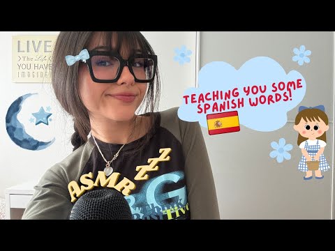 ASMR in Spanish (Español) and English!!! Teaching you some Spanish words + tapping + mouth sounds...