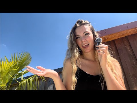 ASMR trying mouth sounds in the sun with mini mic👄