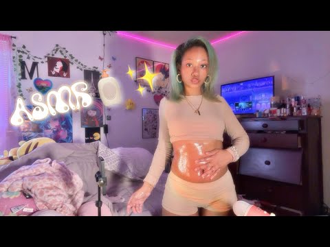 ASMR 16 Minutes Belly Massage with Baby Oil Gel ✨