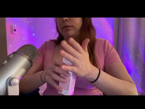 ASMR girl playing with relaxing sounds whisper lips mouth