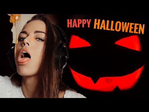 ASMR Gina Carla 🎃 Happy Halloween! Amazing Pumpkin Carving Sounds!