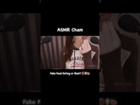 ASMR Fake Food Eating or Real? 🍓🍦🍉 #asmr #shorts