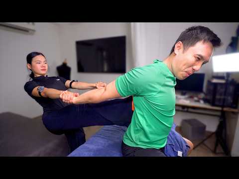 ASMR 🔥 She's Professional! STRONG Stretching & Back Neck Shoulder Massage