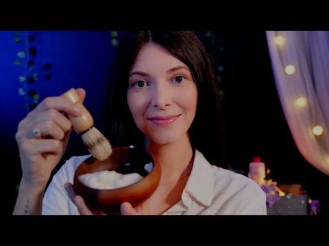 ASMR 💈 Barbería de MEDIANOCHE Masaje capilar afeitado y rasurado relajante  | Love ASMR en español