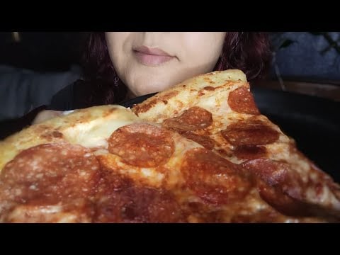 NO ASMR comiendo pizza 🍕 y café ☕