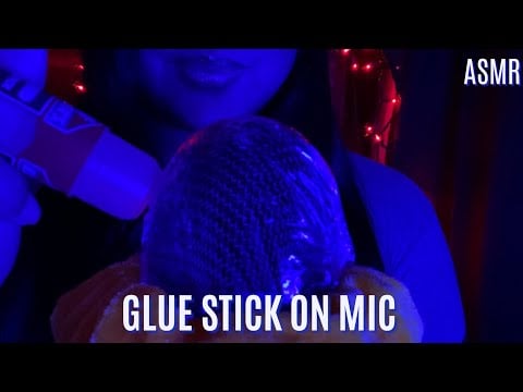 ASMR Glue on Mic ~ Crinkles & Sticky Sounds (No Talking)