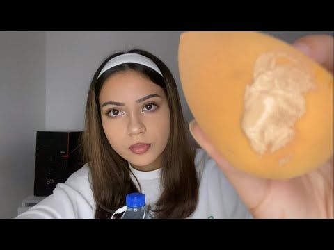 asmr- doing your makeup in 1 min before you sleep (very fastttt)