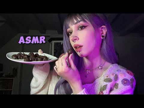 ASMR Eating Chocolate Covered Blueberries & Yapping