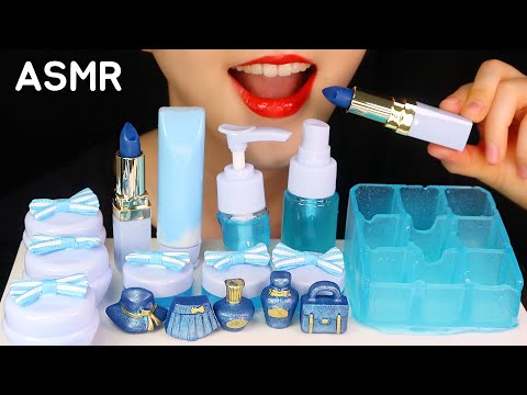 EDIBLE COSMETICS ASMR EDIBLE LIPSTICK, EDIBLE LIPSTICK CASE, EDIBLE CREAM, BLUE FOOD ASMR 💎
