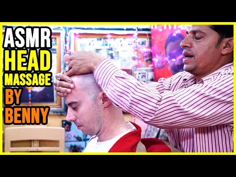 ASMR HEAD MASSAGE with SOFT SPOKEN by BENNY BABA'S nephew 💛 COSMIC SALON 💛 ASMR BARBER