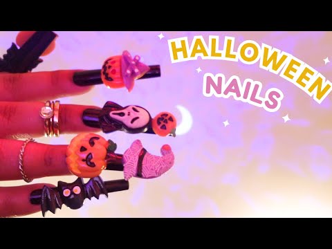 Halloween Nail Clacking ASMR , ASMR Layered Long Nail Tapping