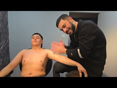 Barber ASMR Massage That Made Him Smile Instantly 😄