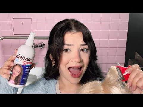 ASMR $5 lice checks in the school bathroom 🫢