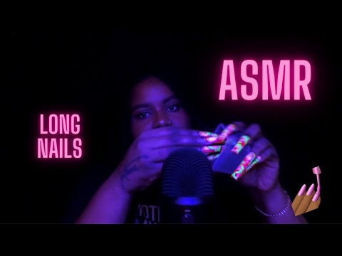 ASMR LONG NAILS HAND SOUNDS | TAPPING | mouth sounds to relax you completely