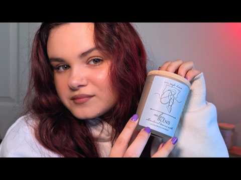 ASMR | EXCITING but relaxing update! Candle and Wood Tapping with Soft Close Whispers