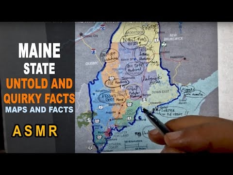 ASMR: MAINE state - The Untold and Quirky FACTS | Map outline with facts | ASMR maps and Facts