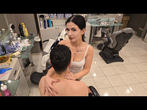 💈SHE KNOWS EXACTLY HOW TO PLEASE HER REGULAR | ARIA’S FOAMY ASMR HEAD & FACE MASSAGE COMPILATION