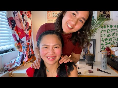 [ASMR] Real Person Hair Brushing and Styling + Neck Massage and Makeup for Date Night (Soft Spoken)