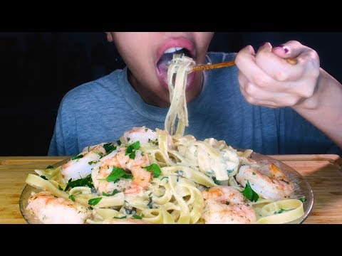 Slurping Fettuccine Alfredo ASMR ( Real Sounds ) 자막 字幕  ਉਪਸਿਰਲੇਖ | Sammiegirl