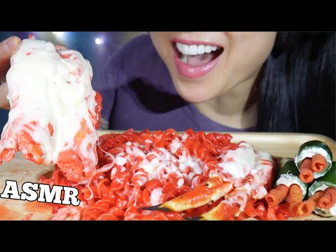 ASMR CHEESY KING CRAB HOT CHEETOS MAC & CHEESE + TikTok SNACK (EATING SOUNDS) NO TALKING | SAS-ASMR