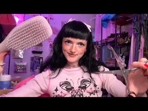 Bestie gives you a haircut ASMR!(Cozy FaceTime vibes💞)