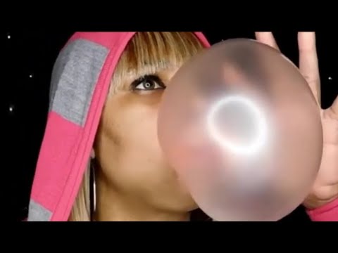 Mouth Sounds ASMR Blowing Huge Bubbles Chewing Gum