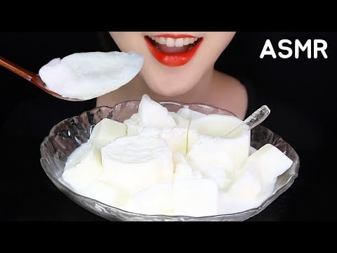 ICE ASMR FROZEN MILK ASMR EDIBLE SNOW ASMR ICE EATING SOUND ❄