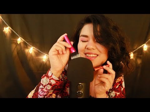 ASMR Brushing the Mic with Mini Brushes