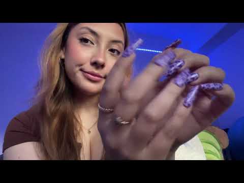 ASMR Lofi nail tapping 💜 ~with long press on nails~ | Minimal whispering