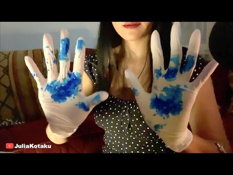 ASMR | Latex /Nitrile Gloves Layering with my tiger pet Sputnik