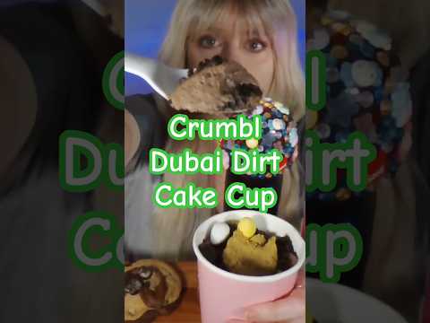 Crumbl Dubai Dirt Cake Cup ASMR Mukbang | Full Video on Channel