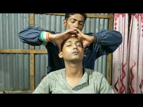 Amazing Head massage with neck cracking by indian street barber asmr massage