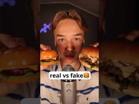 Real VS Fake Burger🍔 #asmr #realvsfake #asmrsounds #asmrvideo #asmrcommunity #asmreating #asmrfood