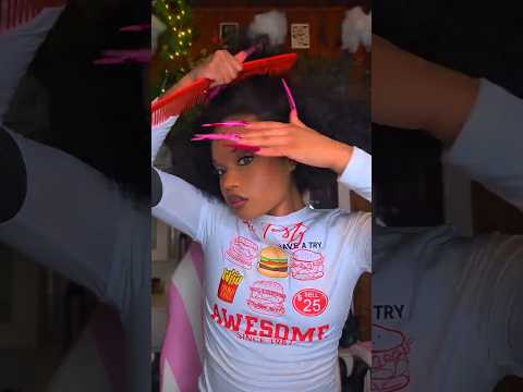 ASMR Hair brushing and styling 😳😱 #hairstyle #tutorial #hair #asmr  #shorts #hairtok #fast