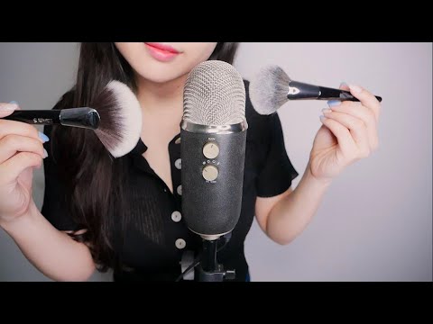 ASMR  mic brushing & whispering   blue yeti!♥️