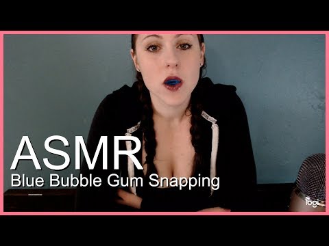 ASMR Blue Bubble Gum Snapping