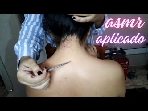 ASMR aplicado - Massagem na cabeça, ombros, gatilhos visuais