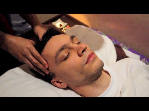 ASMR Super Gentle Hot Oil Head and Face Massage in Thailand