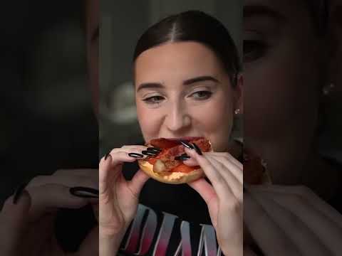 ASMR Breakfast Mukbang 🥯🥓 | #shorts