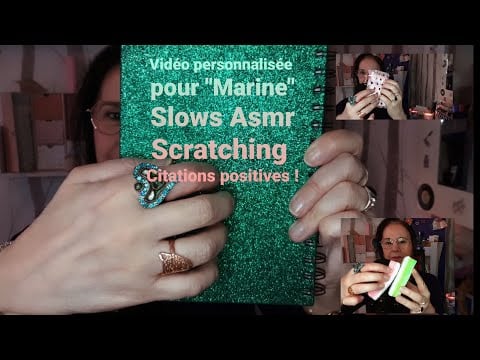 Asmr Français vidéo personnalisée pour "Marine" scratching, citations positives proche du micro.