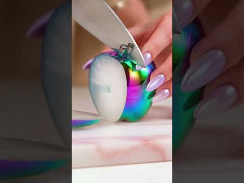 Unrealistic ASMR cutting glass apple