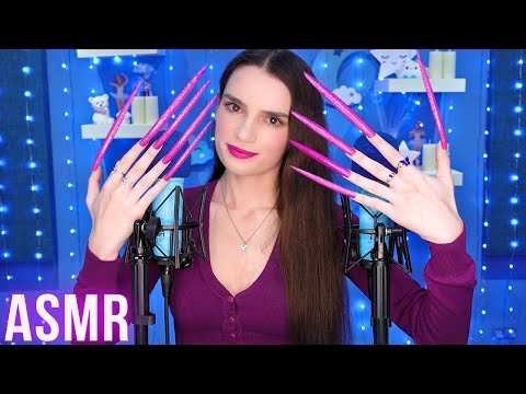 ASMR with XXL NAILS 💅20 Different Nails, Mics & Items💙 Scratching , Tapping etc No Talking for Sleep