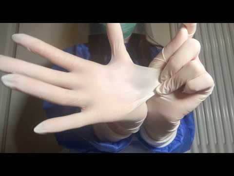 ASMR trying on 3 different pairs of TIGHT latex gloves while wearing FULL PPE