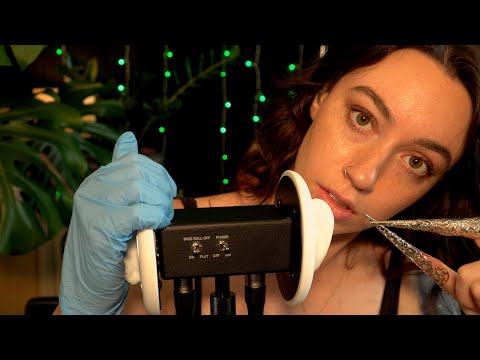 ASMR | Cleaning Your Ears (latex gloves, mic brushing, ear blowing)