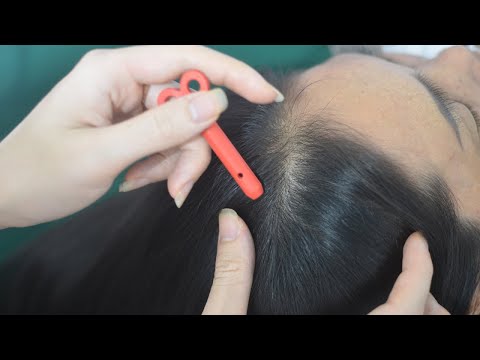 ASMR Tingly Head Scratch & Hair Parting Real Person, Hair Sound For Relieve Anxiety, Stress