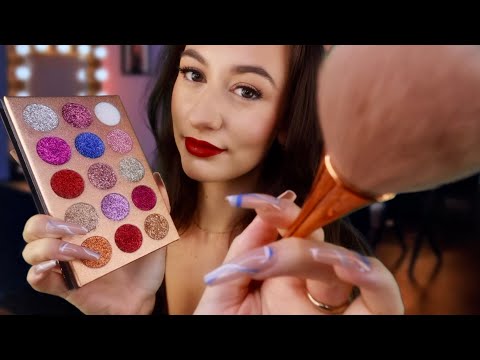 ASMR Doing Your Makeup for the Holidays 🎄 Makeup, Skincare & Layered Sounds