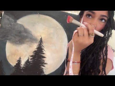 pretending to do my paintings makeup [tracing, spit painting, measuring] | lofi asmr