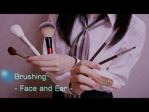 ASMR◇ [6種類] メイクブラシで顔と耳をブラッシング：Brushing - Face and Ear - ◇囁き/whisper