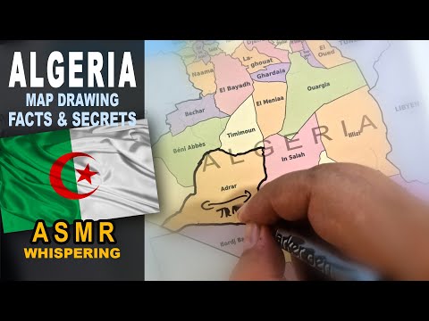 ASMR: Drawing ALGERIA map contour with its provinces | Facts and Secrets | ASMR relaxing whispers